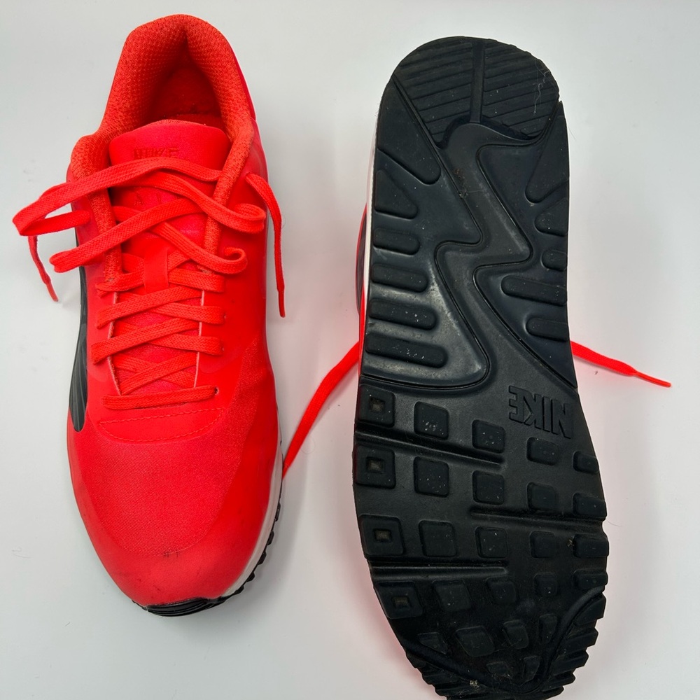 Nike Air Max Bright Red and Black Sneakers - Picture 4 of 5